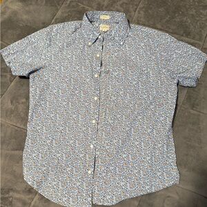 J. Crew Men's Blue Floral Shirt - Size M - Barely Worn - Like New